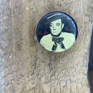 Buster Keaton Pin Movie Memorabilia - Vintage - Made in Canada - 70’s